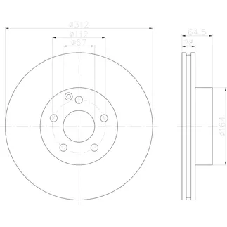 Hella Pagid Front Disc Brake Rotor - 211421091264